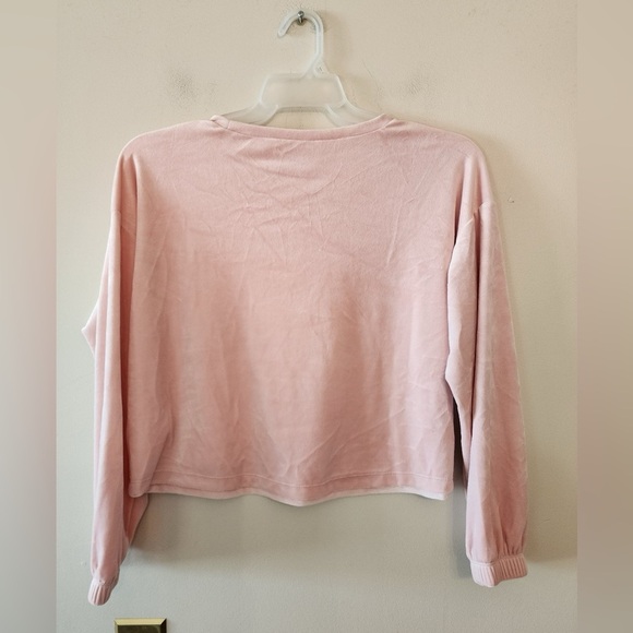 Old navy fleece pink cropped sweatshirt size womens medium - Picture 2 of 3